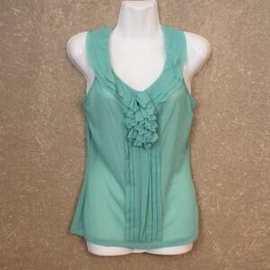 The Limited Mint Ruffled Tank Top Small